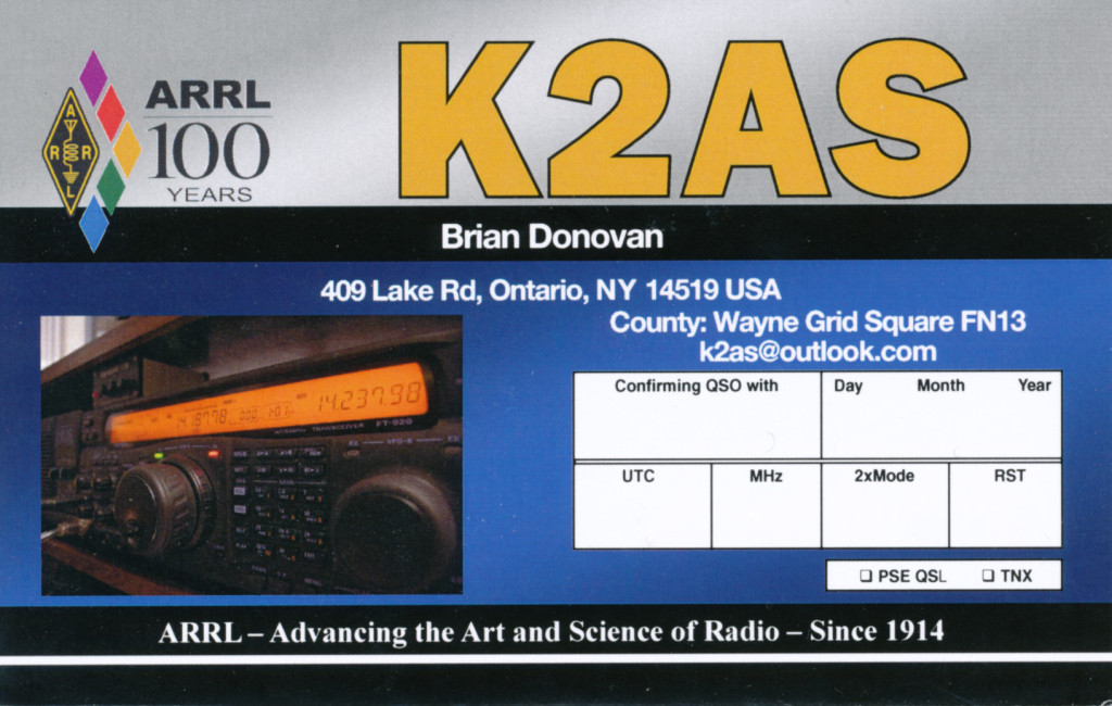 K2AS New QSL Card
