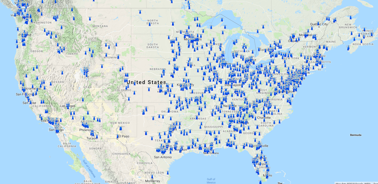 Map of Fusion Repeaters XRX Amateur Rad picture